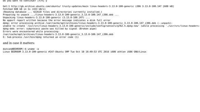 Ubuntu: APT reporting disk full but disk isn't full! смотреть онлайн