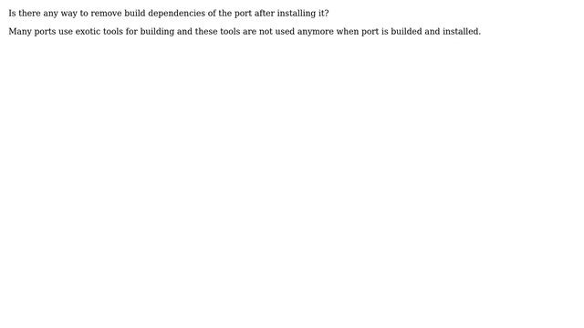 DevOps & SysAdmins: FreeBSD ports: remove build dependencies after installing port (2 Solutions!!) смотреть онлайн