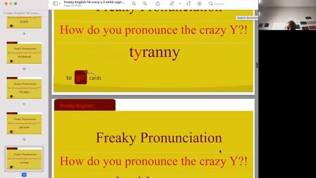 Freaky y pronunciation