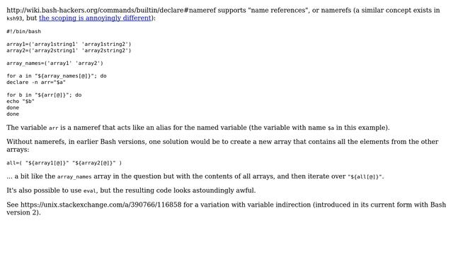 Unix & Linux: Referencing bash array variables from another array (3 Solutions!!)