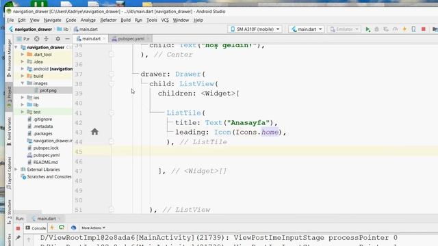 Flutter - 11. Navigation Drawer Example