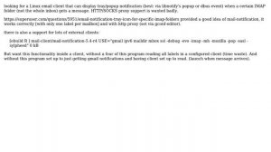 Linux, email notification tray/popup for certain IMAP folder (2 Solutions!!)