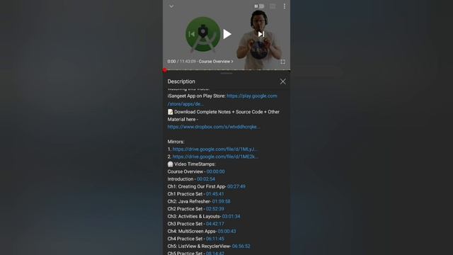 Code with Harry Android development 11 hour video review
