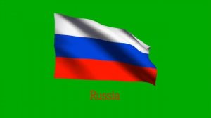 Россия Флаг Текст Анимированный Зеленый Экран Russia Flag  Text Animated Green Screen