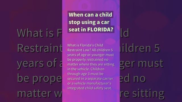 What is the weight requirement to sit in the front seat in Florida?
