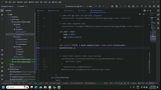 How to Send Data Class Between One Screen To Another Screen Using Moshi JSON in Jetpack Compose