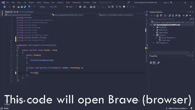 Opening programs using C# code! (tutorial, by C#)