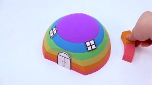 Как сделать из кинетического песка  радужный домик - иглу