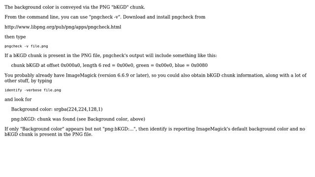 Find out PNG transparent background color on Linux 2 Solutions!!