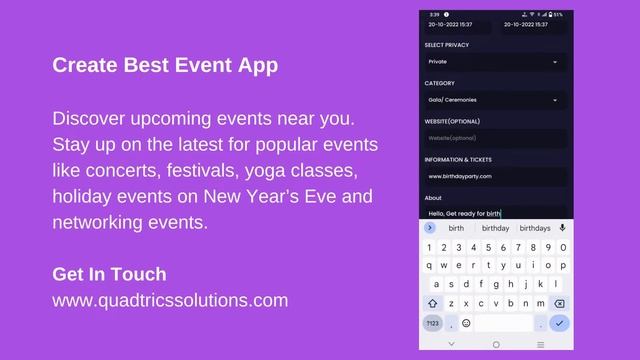 Create An Event App | IOS & Android | Flutter | Quadtrics Solutions смотреть онлайн