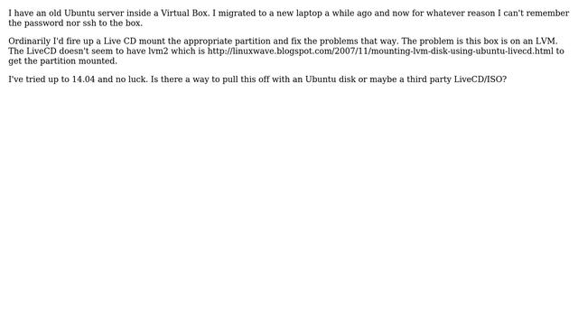 DevOps & SysAdmins: Mount LVM partition from Ubuntu LiveCD/ISO