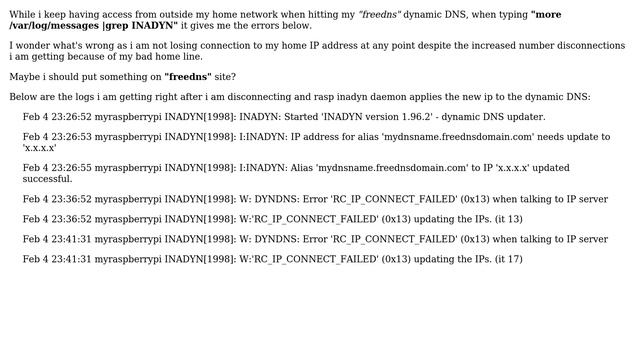 Error Messages when Inadyn reapplies IP to dynamic DNS on Raspberry Pi смотреть онлайн