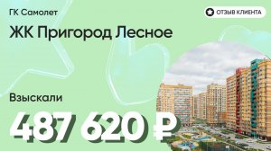 ВЗЫСКАЛИ 487 620 ₽ для клиента из ЖК Пригород Лесное / Недоделки в ремонте / ГК Самолет