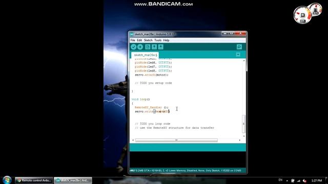 Arduino UNO & ESP8266 control servo motor using WiFi smartphone RemoteXY