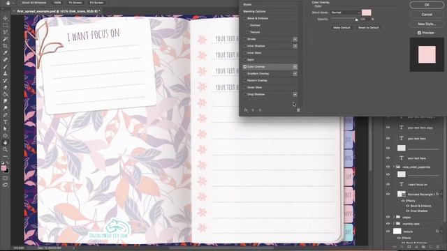 How to design first spread of Digital planner