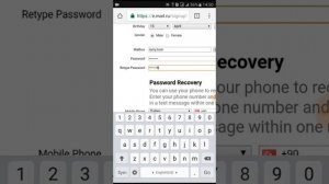 Sign up email from android in mail.ru