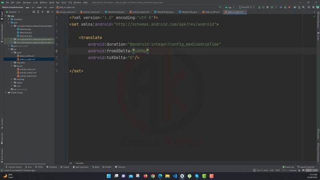 Slide Animation Between Activities | Android Development Course Basic to Advanced | @Instructory  |