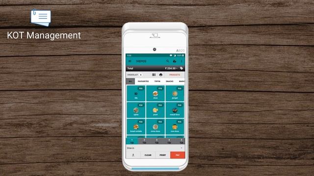 Android POS (PAX A920) - KOT Management