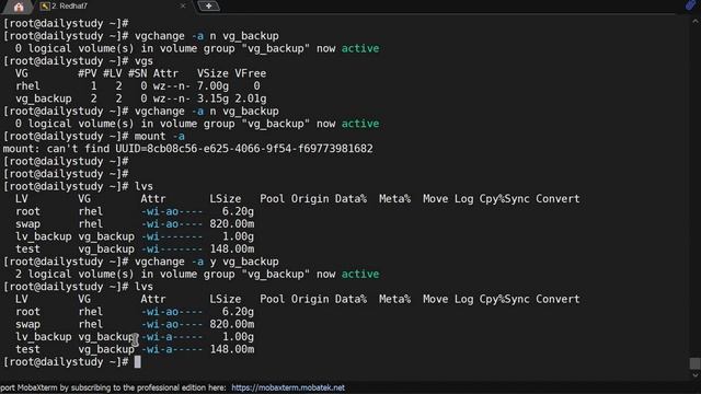 How to make volume group active and deactive under LVM in Redhat, Linux, Centos, Ubuntu.