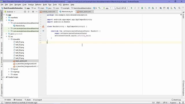 Android Basic Drawable Animation - Beginner Simple Example