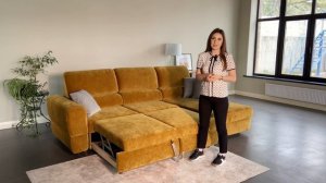 Угловой диван "Браун" с несъемными подушками спинки