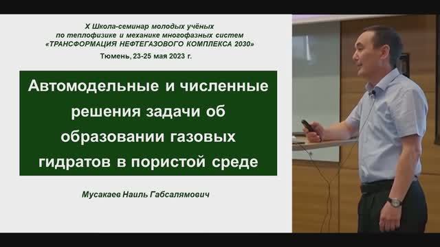 Мусакаев Н.Г. Автомодельные и численные решения задачи об образовании газовых гидратов в пористой...