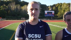 Audrey Dolloff and Colleen Murphy Bentley post game interview