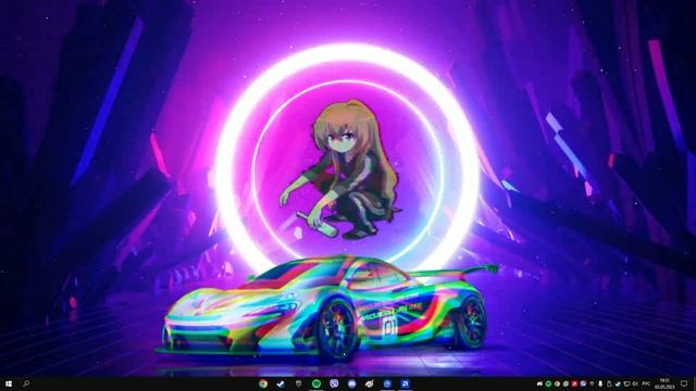 Neon anime tyan with McLaren  Wallpaper engine  Work