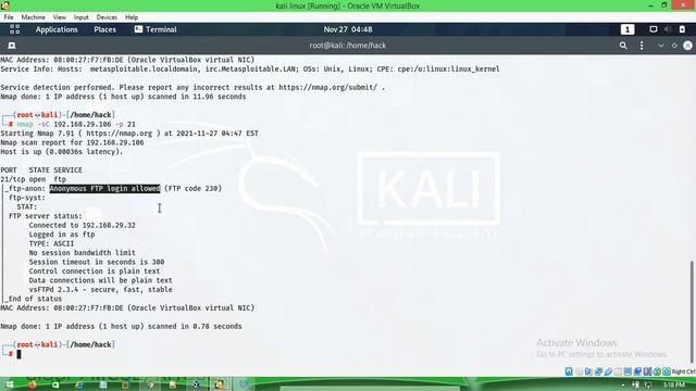 VULNERABILITY SCANNING USING NMAP IN KALI LINUX | ETHICAL HACKING & CYBER SECURITY COURSE