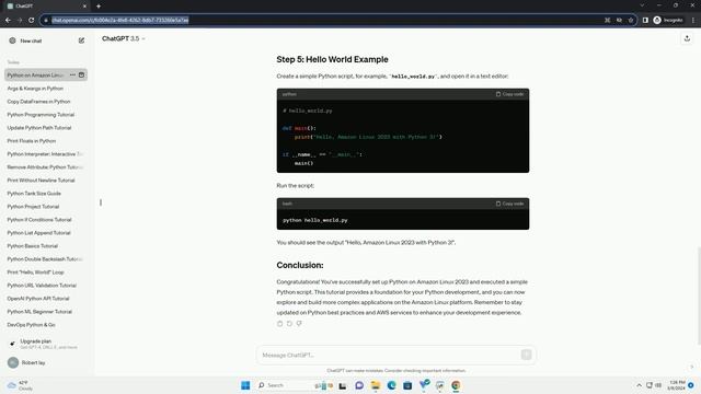 amazon linux 2023 python version