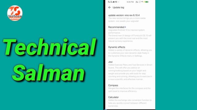 Vivo v17 System Update Android 10 New Version-6.10.4 Roll out New Update / By Technical Salman