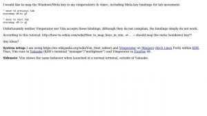 Unix & Linux: Vim & Vimperator: Map Windows/Meta key?