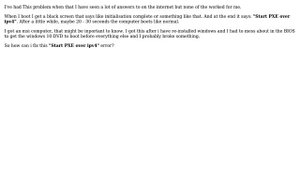 Windows 10: Start PXE over ipv4 error