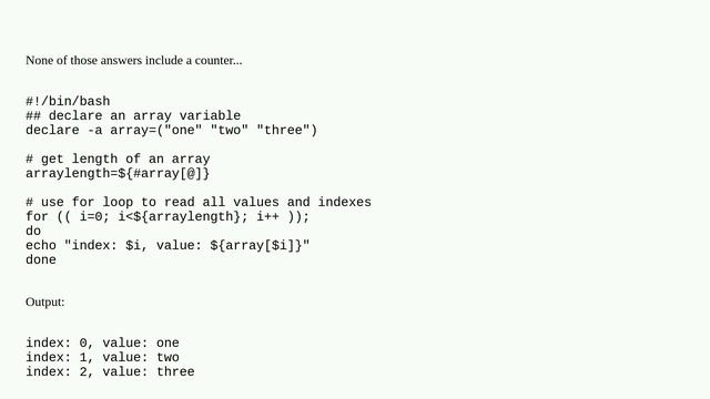 Loop through an array of strings in Bash?