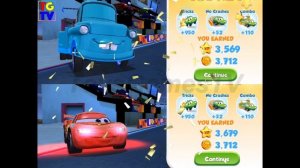 Disney Cars 2 Screen Race Neon McQueen vs Tokyo Mater | Cars Fast as Lightning