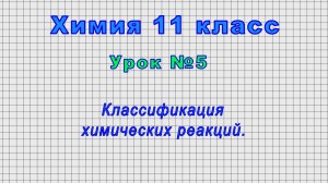 Химия 11 класс (Урок№5 - Классификация химических реакций.)