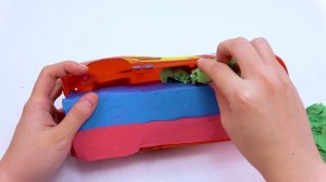 Молния Маквин из кинетического песка!  радужные машины  ASMR