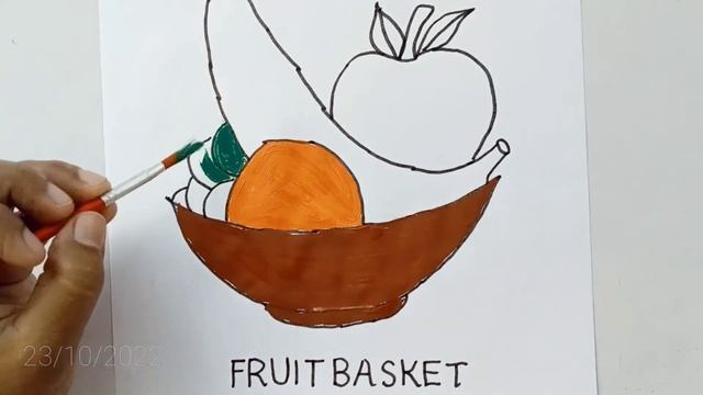 Fruit basket with colour||Apple,banana,orange,grapes@nomanandmomstudy5717 @ смотреть онлайн