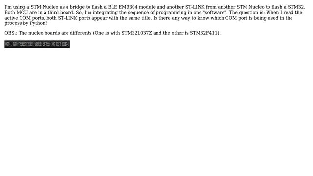 Recognizing the COM port used with STLINK смотреть онлайн