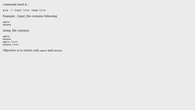 Unix & Linux: How to grep exact text using input as a file? смотреть онлайн