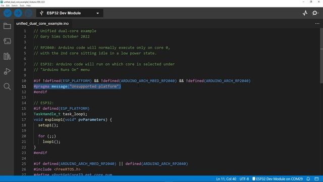 Dual Core Programming For The Raspberry Pi Pico,  ESP32, And ESP32-S3 Using The Arduino IDE