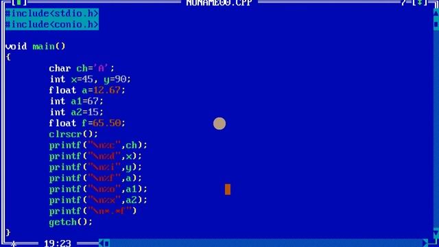 Programming in C - Basic INPUT OUTPUT FUNCTIONS - Printf() Practice