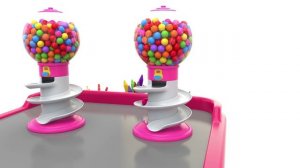 Учим цвета с автоматом жевательных резинок!  Игрушки Пинки и панды