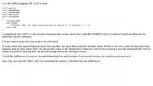 Unix & Linux: Why is kill -HUP used in logrotate in RHEL? Is it necessary in all cases?