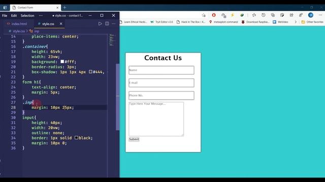 Responsive Contact Form Using Pure HTML & CSS.|| Free Source Code..|| #Technical_Vandar