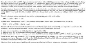 Best order of RAID, LVM and LUKS (2 Solutions!!)