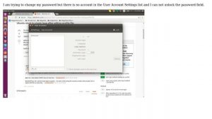 Ubuntu: Unable to change password - user account not in account settings list