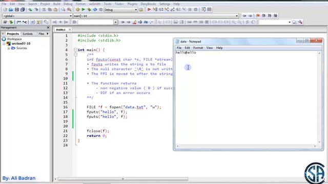 C Programming:  Writing a string, fputs function || Must Watch  -  English
