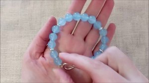 Браслет из голубого кварца.  Украшения талисманы