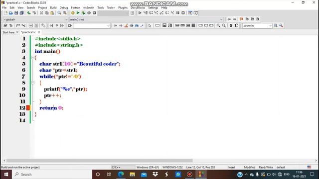 String Examples In C